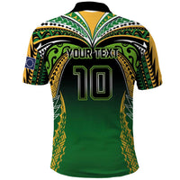 Custom Cook Islands Rugby League Polo Shirt Avaiki Tatau Tribal Motifs Black Color - Polynesian Pride