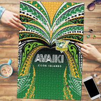 Cook Islands Rugby League Puzzle Avaiki Tatau Tribal Motifs Black Color - Polynesian Pride