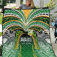 Cook Islands Rugby League Quilt Avaiki Tatau Tribal Motifs Black Color - Polynesian Pride