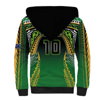Custom Cook Islands Rugby League Sherpa Hoodie Avaiki Tatau Tribal Motifs Black Color - Polynesian Pride