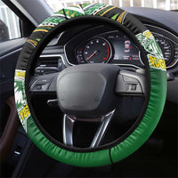 Cook Islands Rugby League Steering Wheel Cover Avaiki Tatau Tribal Motifs Black Color - Polynesian Pride