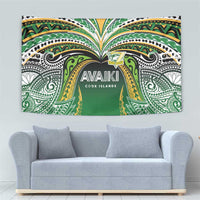 Cook Islands Rugby League Tapestry Avaiki Tatau Tribal Motifs Black Color - Polynesian Pride