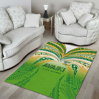 Cook Islands Rugby League Area Rug Avaiki Tatau Tribal Motifs White Color - Polynesian Pride