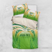 Cook Islands Rugby League Bedding Set Avaiki Tatau Tribal Motifs White Color - Polynesian Pride