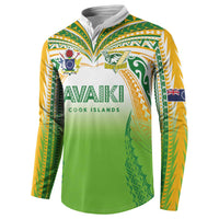 Custom Cook Islands Rugby League Button Sweatshirt Avaiki Tatau Tribal Motifs White Color - Polynesian Pride