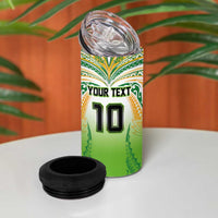 Custom Cook Islands Rugby League 4 in 1 Can Cooler Tumbler Avaiki Tatau Tribal Motifs White Color - Polynesian Pride
