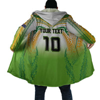 Custom Cook Islands Rugby League Cloak Avaiki Tatau Tribal Motifs White Color - Polynesian Pride