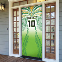 Custom Cook Islands Rugby League Door Cover Avaiki Tatau Tribal Motifs White Color - Polynesian Pride