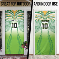 Custom Cook Islands Rugby League Door Cover Avaiki Tatau Tribal Motifs White Color - Polynesian Pride