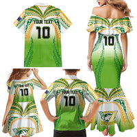 Custom Cook Islands Rugby League Family Matching Mermaid Dress and Hawaiian Shirt Avaiki Tatau Tribal Motifs White Color - Polynesian Pride
