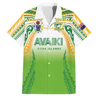 Custom Cook Islands Rugby League Family Matching Off Shoulder Short Dress and Hawaiian Shirt Avaiki Tatau Tribal Motifs White Color - Polynesian Pride
