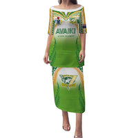 Custom Cook Islands Rugby League Family Matching Puletasi and Hawaiian Shirt Avaiki Tatau Tribal Motifs White Color - Polynesian Pride