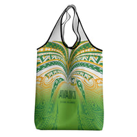 Cook Islands Rugby League Grocery Bag Avaiki Tatau Tribal Motifs White Color - Polynesian Pride