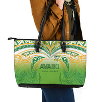Cook Islands Rugby League Leather Tote Bag Avaiki Tatau Tribal Motifs White Color - Polynesian Pride