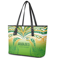 Cook Islands Rugby League Leather Tote Bag Avaiki Tatau Tribal Motifs White Color - Polynesian Pride