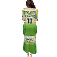 Custom Cook Islands Rugby League Puletasi Avaiki Tatau Tribal Motifs White Color - Polynesian Pride