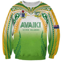 Custom Cook Islands Rugby League Sweatshirt Avaiki Tatau Tribal Motifs White Color - Polynesian Pride