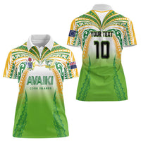 Custom Cook Islands Rugby League Women Polo Shirt Avaiki Tatau Tribal Motifs White Color - Polynesian Pride
