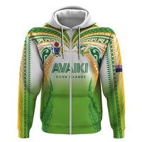 Custom Cook Islands Rugby League Zip Hoodie Avaiki Tatau Tribal Motifs White Color - Polynesian Pride