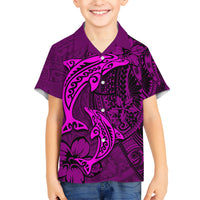 Polynesian Dolphin Valentine Day Hawaiian Shirt Hibiscus and Tribal Tattoo Pink Style LT03 - Polynesian Pride