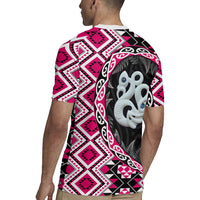 Pink Taniko Motif Aotearoa Manaia and Silver Fern Rugby Jersey