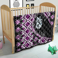 Purple Taniko Motif Aotearoa Manaia and Silver Fern Quilt LT03 - Polynesian Pride