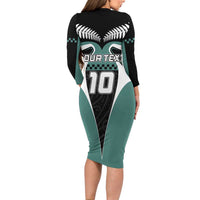 Custom New Zealand Bicycle 2025 Long Sleeve Bodycon Dress