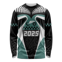 Custom New Zealand Bicycle 2025 Long Sleeve Shirt LT03 Unisex Black-Teal - Polynesian Pride