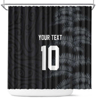 Custom New Zealand Football-Towards World Cup 2026 Shower Curtain LT03 Black - Polynesian Pride