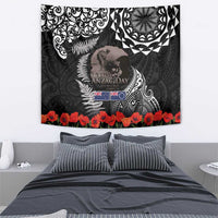 New Zealand and Cook Islands ANZAC Day Tapestry Gallipoli Lest We Forget Tatau Art Tribal and Maori Tattoo with Fern