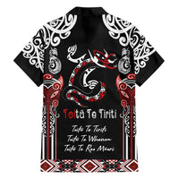 Aotearoa Toitu Te Tiriti-Maori Taniwha Family Matching Long Sleeve Bodycon Dress and Hawaiian Shirt Toitu Te Whenua Toitu Te Reo Maori
