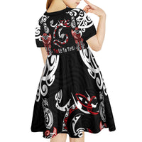 Aotearoa Toitu Te Tiriti-Maori Taniwha Kid Short Sleeve Dress Toitu Te Whenua Toitu Te Reo Maori