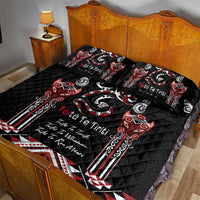 Aotearoa Toitu Te Tiriti-Maori Taniwha Quilt Bed Set Toitu Te Whenua Toitu Te Reo Maori