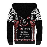 Aotearoa Toitu Te Tiriti-Maori Taniwha Sherpa Hoodie Toitu Te Whenua Toitu Te Reo Maori