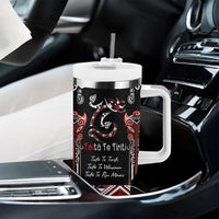 Aotearoa Toitu Te Tiriti-Maori Taniwha Tumbler With Handle Toitu Te Whenua Toitu Te Reo Maori