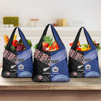 Personalised Aotearoa and Samoa Together Grocery Bag Tatau Art Tattoos-Taniko and Tukutuku with Maori Pattern