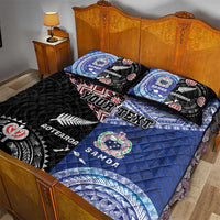 Personalised Aotearoa and Samoa Together Quilt Bed Set Tatau Art Tattoos-Taniko and Tukutuku with Maori Pattern