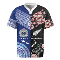 Personalised Aotearoa and Samoa Together Rugby Jersey Tatau Art Tattoos-Taniko and Tukutuku with Maori Pattern