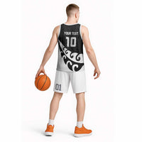 Custom NZ Rugby Basketball Jersey Koru and Silver Fern Sporty Style LT03 - Polynesian Pride