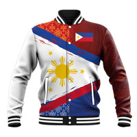 Philippines National Flag Day Baseball Jacket Polynesian and Yakan Tattoo Brush Style LT03 Unisex Red - Polynesian Pride