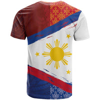 Philippines National Flag Day T Shirt Polynesian and Yakan Tattoo Brush Style
