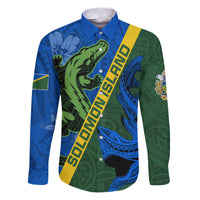 Solomon Island Crocodile and Shark Family Matching Puletasi and Hawaiian Shirt Polynesian Pattern
