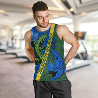 Solomon Island Crocodile and Shark Men Tank Top Polynesian Pattern LT03 Blue - Polynesian Pride