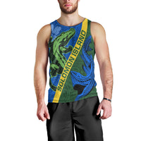 Solomon Island Crocodile and Shark Men Tank Top Polynesian Pattern LT03 - Polynesian Pride