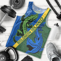 Solomon Island Crocodile and Shark Men Tank Top Polynesian Pattern LT03 - Polynesian Pride