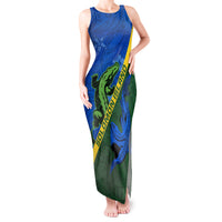 Solomon Island Crocodile and Shark Tank Maxi Dress Polynesian Pattern