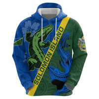 Solomon Island Crocodile and Shark Zip Hoodie Polynesian Pattern LT03 - Polynesian Pride