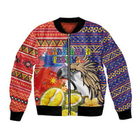 Philippines Kadayawan Bomber Jacket Filipino Eagle Durian with Polynesian and Igorots Pattern