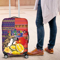 Philippines Kadayawan Luggage Cover Filipino Eagle Durian with Polynesian and Igorots Pattern LT03 Red - Polynesian Pride