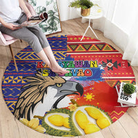 Philippines Kadayawan Round Carpet Filipino Eagle Durian with Polynesian and Igorots Pattern LT03 - Polynesian Pride